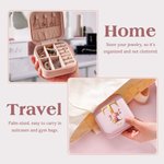 Personalized Metallic Color Initial Jewelry Box with Name Rose Portable Travel Accessory Wedding Birthday Gift for Women Girls