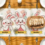 Personalized Happy Easter Bunny Table Runner with Name Easter Eggs Kitchen Table Decoration Easter Party Gift for Family