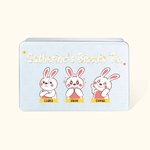 Personalizzato carino coniglietto pasquale Food Grade metallo Biscuit Tin con nome regalo di Pasqua per la famiglia