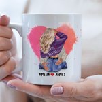 Personalized Bubbles Heart Love You I'm Keeping You White Ceramic Mug Valentine's Day Gift for Couple