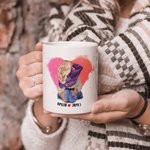 Personalized Bubbles Heart Love You I'm Keeping You White Ceramic Mug Valentine's Day Gift for Couple