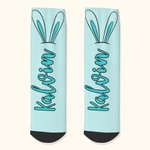 Personalized Multicolor Rabbit Bunny Ears Soft Children Socks with Name Children's Day Easter Gift for Children