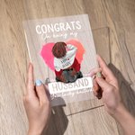 Congratulazioni personalizzate per essere mio marito Placca luminosa notturna in acrilico con decorazione da scrivania a forma di cuore a scarabocchio