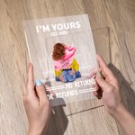 Personalized City LED Night Light with Wood Base I Am Yours No Returns Or Refunds Valentine's Day Gift for Couple