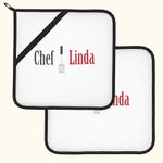 Set de 2 soportes para ollas con lazo para colgar, personalizados con el tema del menaje de cocina Regalo para chef aficionado a la cocina