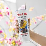 Vaso personalizado You & Me de acero inoxidable de 20 oz con pajita y cepillo Regalo de aniversario de San Valentín para pareja