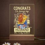 Gepersonaliseerd Gefeliciteerd dat je mijn man bent, gelukzak Acryl Nachtlampje Plaque met paar namen Valentijnsdag geschenk voor koppels