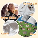 Retrato personalizado de perro y gato Manta suave Regalo de cumpleaños para el dueño de una mascota