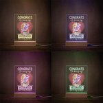 Personalized Congrats On Being My Husband Acrylic Night Light Plaque with Line Heart Pattern Desk Decoration Valentine's Day Gift for Couples