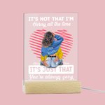 Personalised Line Heart It's Not That I'm Horny All the Time Acrylic Night Light Plaque Desk Decoration Valentine's Day Gift for Couples