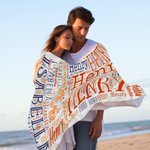 Personalisierte Multicolor Wort Wolke Super saugfähigen Strand Handtuch Valentinstag Geschenk für Paar