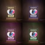 Personalized You Lucky Bastard Acrylic Night Light Plaque with Pink Heart Pattern Desk Decoration Valentine's Day Gift for Couples