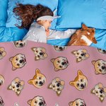 Retrato personalizado de perro y gato Manta suave Regalo de cumpleaños para el dueño de una mascota