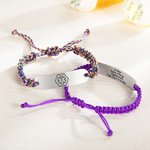 Personalizada Caduceo Vara de Asclepio Hecho a mano de identificación médica de alerta Pulsera de cuerda ajustable con texto grabado Protección de la 