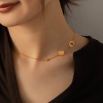 Personalisierte zierliche Sideway 1-6 Geburt Blume Birthstone Initial Halskette Muttertag Geburtstag Ruhestand Geschenk für sie