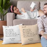 Taie d'oreiller personnalisée avec nom et texte pour la Saint-Valentin Cadeau d'anniversaire pour couple Famille