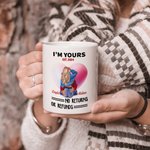 Personalisierte I'm Yours keine Rücksendungen oder Erstattungen weißer Keramik-Becher mit rosa Herz-Muster Valentinstag Geschenk für Paare