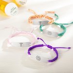 Personalizada Caduceo Vara de Asclepio Hecho a mano de identificación médica de alerta Pulsera de cuerda ajustable con texto grabado Protección de la 