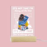 Gepersonaliseerd Het is niet dat ik de hele tijd geil ben Acryl Nachtlampje Plaquette Verjaardagscadeau voor koppels