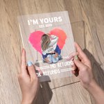 Personalisierte rosa Herz LED-Nachtlicht mit Holzsockel Ich bin dein keine Rücksendungen oder Rückerstattungen Valentinstag Geschenk für Paar