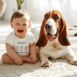 Personalized Protected By Pet Cotton Baby Onesie Birthday Gift Christmas Gift for Baby or New Mother