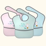 Henkilökohtainen ensimmäinen pääsiäispupu pääsiäismunat vedenpitävä vauvan ruokalappu, jossa on tasku säädettävä solmio sulkeminen Baby Shower lahja v