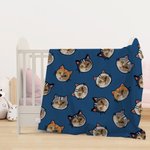 Retrato personalizado de perro y gato Manta suave Regalo de cumpleaños para el dueño de una mascota