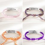 Personalizada Caduceo Vara de Asclepio Hecho a mano de identificación médica de alerta Pulsera de cuerda ajustable con texto grabado Protección de la 