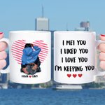 Personalised Line Heart I Love You I'm Keeping You White Ceramic Mug Valentine's Day Gift for Couple Lover