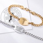 Bracciale in acciaio inossidabile con testo inciso Regalo di compleanno per donne con etichetta di allarme medico personalizzato
