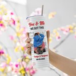 Gobelet personnalisé en acier inoxydable 20oz avec noms et couvercle Paille Brosse Cadeau de Saint-Valentin pour couple