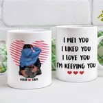Personalised Line Heart I Love You I'm Keeping You White Ceramic Mug Valentine's Day Gift for Couple Lover