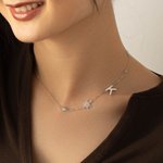 Personalisierte zierliche Sideway 1-6 Geburt Blume Birthstone Initial Halskette Muttertag Geburtstag Ruhestand Geschenk für sie