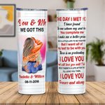 Gobelet personnalisé en acier inoxydable 20oz avec noms Cadeau d'anniversaire de St-Valentin pour couple