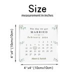 Calendario personalizzato Il giorno in cui ci siamo sposati Targa quadrata in acrilico con nomi di coppia Regalo di nozze di San Valentino per la copp