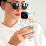 Henkilökohtainen värikäs sana pilvi iPhone tapauksessa nimi syntymäpäivä vuosipäivä lahja miehille tai naisille