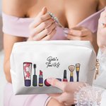 Personalized Playful Makeup Bag with Name Valentine's Birthday Wedding Gift for Besties Bridesmaid