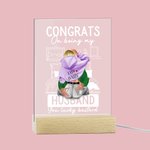 Esposo personalizado You Lucky Bastard Placa de luz nocturna de acrílico Decoración de escritorio Regalo de San Valentín para parejas