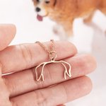 Personalisierte Hund Katze Ohren Umriss Halskette Zeichnung Anhänger Schmuck Geburtstag Geschenk für Tierliebhaber Besitzer