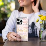 Henkilökohtainen värikäs sana pilvi iPhone tapauksessa nimi syntymäpäivä vuosipäivä lahja miehille tai naisille