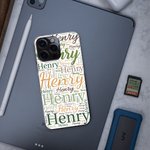 Henkilökohtainen värikäs sana pilvi iPhone tapauksessa nimi syntymäpäivä vuosipäivä lahja miehille tai naisille