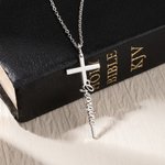 Personalized Cross Name Pendant Necklace Religious Jewellery Christening Baptism Gift for Women Christian