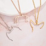 Personalisierte Hund Katze Ohren Umriss Halskette Zeichnung Anhänger Schmuck Geburtstag Geschenk für Tierliebhaber Besitzer