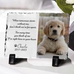 Gepersonaliseerde foto huisdier gedenksteen met naam staat bureau ornament huisdier verlies Gift
