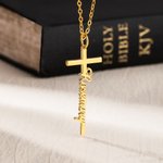 Personalized Cross Name Pendant Necklace Religious Jewellery Christening Baptism Gift for Women Christian