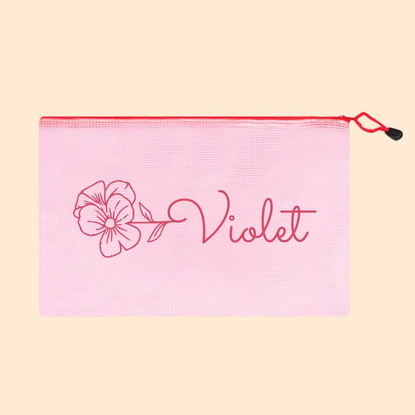 Personalisierte Geburt Blume Kosmetiktasche mit Namen wasserdicht Strand Pool Zubehör Brautjungfer Hochzeit Geburtstag Party Gunst für sie