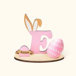 Personalized Easter Egg Holder Bunny Initial Egg Display Stand with Name Easter Holiday Decoration Gift for Kid Family
