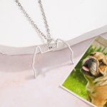 Personalisierte Hund Katze Ohren Umriss Halskette Zeichnung Anhänger Schmuck Geburtstag Geschenk für Tierliebhaber Besitzer