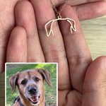 Personalisierte Hund Katze Ohren Umriss Halskette Zeichnung Anhänger Schmuck Geburtstag Geschenk für Tierliebhaber Besitzer
