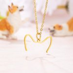 Personalisierte Hund Katze Ohren Umriss Halskette Zeichnung Anhänger Schmuck Geburtstag Geschenk für Tierliebhaber Besitzer